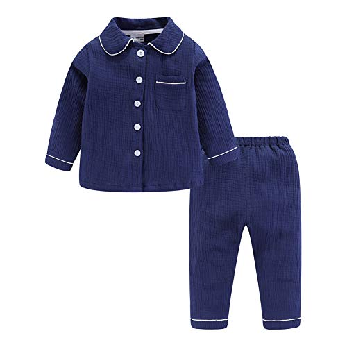 Mud Kingdom Kleine Jungen Pyjama Sets Halsband Knopf runter Blau 6 Jahre von Mud Kingdom