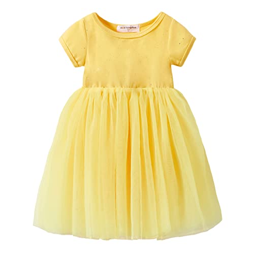 Mud Kingdom Kleine Mädchen Gelbes Tutu-Kleid Flowy Cute Sparkle Tüll 6-7 Jahre von Mud Kingdom