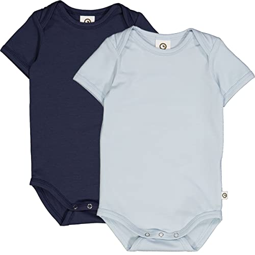 Müsli by Green Cotton Baby Boys Cozy me s/s Body 2-Pack Base Layer Underwear, Night Blue/Balsam Blue, 98 von Müsli by Green Cotton