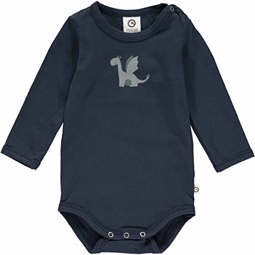 Müsli by Green Cotton Baby Boys Dragon Print l/s Body Base Layer, Night Blue, 56 von Müsli by Green Cotton