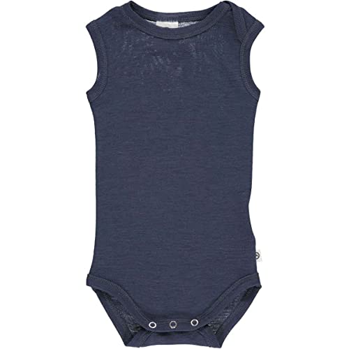 Müsli by Green Cotton Baby Boys Woolly Sleeveless Body Base Layer, Night Blue, 74 von Müsli by Green Cotton