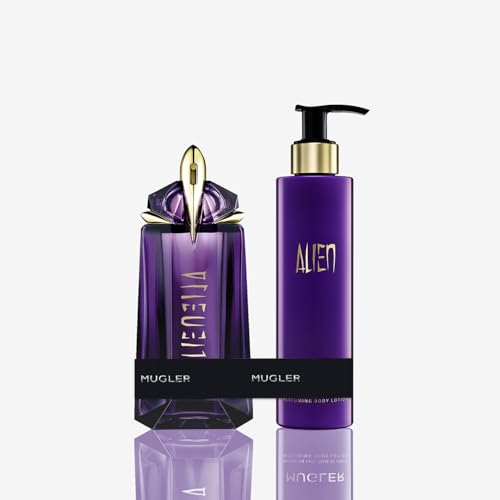 MUGLER Alien Eau de Parfum, Damen-Parfum, Amberartig, holzig und blumig, Nachfüllbar, 90 ml + MUGLER Alien Parfümierende Bodylotion, 200 ml MUGLER Alien Eau de Parfum, Damen-Parfum, Amberartig, holzig und blumig, Nachfüllbar, 90 ml + MUGLER Alien Parfümierende Bodylotion, 200 ml von Mugler