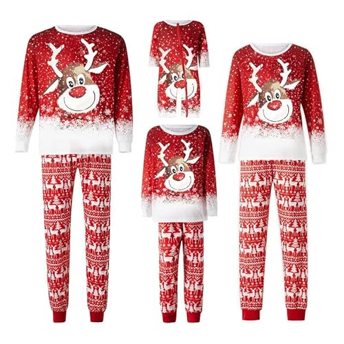 Mugoebu Weihnachten Pyjamas Familie Matching Pjs Sets Weihnachten Xmas Deer Print Schlafanzug Outfit für Männer/Frauen/Kinder/Baby Holiday Party (Dad, Style 2, L) von Mugoebu