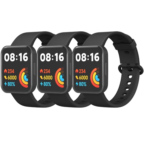 Mugust 3er-Pack Armbänder für Redmi Watch 2 Lite/Xiaomi Mi Watch 2 Lite Damen Herren, Silikon, bunt, weiches Ersatzarmband für Xiaomi Mi Watch 2 Lite/Redmi Watch 2 Lite, 3er-Pack, von Mugust