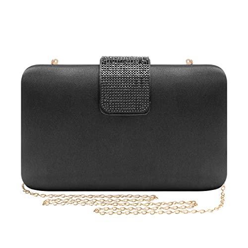 Mulian LilY Satin-Strass-Abendtasche, Party, Braut, Clutch, Geldbörse für Damen, Abschlussball, Clutch, schwarz 2 Mulian LilY Satin-Strass-Abendtasche, Party, Braut, Clutch, Geldbörse für Damen, Abschlussball, Clutch, schwarz 2 von Mulian LilY