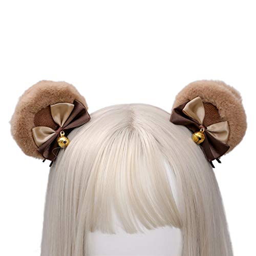 Handgefertigte Kunstbär-Ohren-Haarspange, süße Doppelschleife, Plüschtier-Haarnadeln, Cosplay, Haarspangen von Mumuve