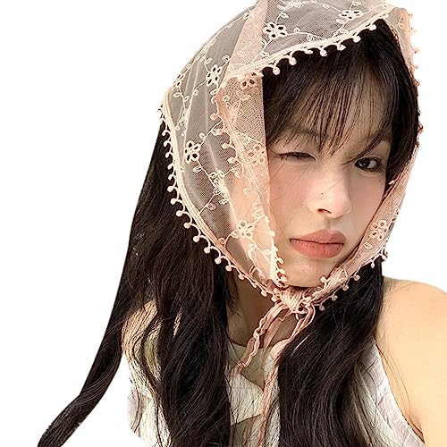 Spitzen Haarband Für Frauen Haarschal Haartuch Stirnband Bandanas Weibliches Haarteil Elegante Dekorationen Spitzenschal Stirnband Modisches Accessoire von Mumuve