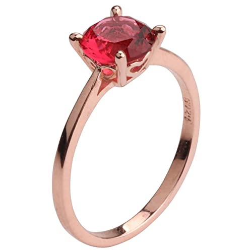 Musihy Rotgold Ring Damen, Zircon Ring Rot Eheringe Frau mit Rundem Zirkonia Ring Frau 57 von Musihy