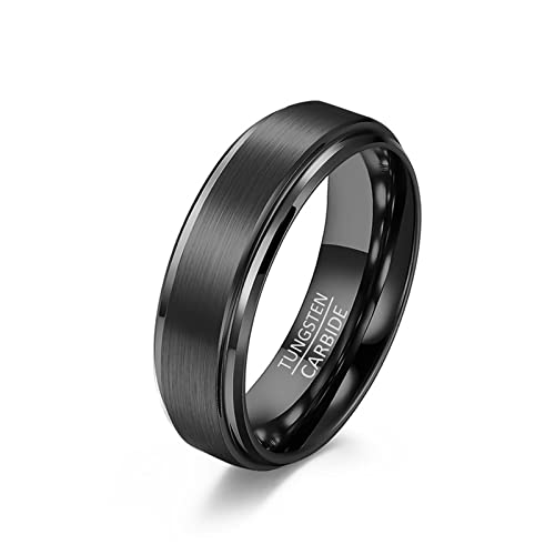 Musihy Wolfram Ringe Herren, Rings for Men 65 (20.7) Ring Herren Schwarz 6Mm Schmuck Ringe von Musihy