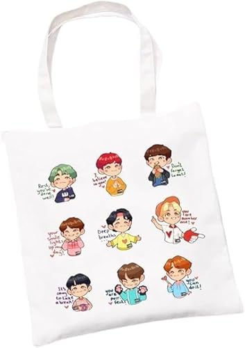 Stray Kids SKZOO Kosmetiktasche SKZ Anime Handtasche aus Segeltuch bedruckt einfach kreativ mit Schultergurt für Stay Fans Skz Cup, B, Pop von Musolaree