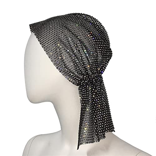 Glänzendes Kopftuch Für Damen Bandanas Haarschmuck Turban Glitzernde Headwraps Nachtclub Kopfbedeckung Party Kopfbedeckung Turban Stirnband Turban Kopfbedeckung Turbane von Mxming