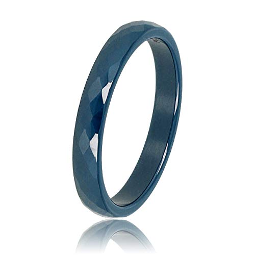 My Bendel - Keramischer Ring facettiert dunkelblau 3mm- Keramikring für Frauen - Ring ist unzerbrechlich und verfärbt sich nicht - Bleibt glänzend und krazt nicht - mit Luxuriösen Geschenkverpackung von My Bendel