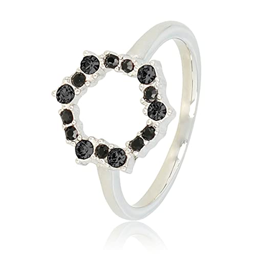 My Bendel - Einzigartiger Damenring mit schwarzen Zirkonia Steinen- Stylischer Ringe für Damen - Bleibt schön und Verfärbt nicht - Stapeln Ringe - mit Luxuriösen Geschenkverpackung von My Bendel