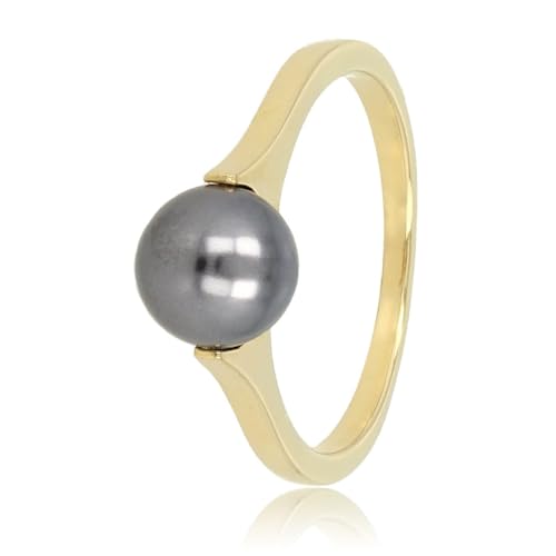 My Bendel - Goldring mit großer schwarzer Perle- Stylischer Ring für Damen mit großer Perle - Bleibt schön und Verfärbt nicht - Stapeln Ringe - mit Luxuriösen Geschenkverpackung von My Bendel