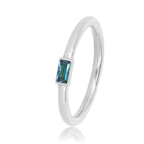 My Bendel - Ring silber mit einem kleinen blauen Glasstein- Stylischer Ring für Damen mit kleinem blauen Glasstein - Bleibt schön und Verfärbt nicht - Stapeln Ringe - mit Luxuriösen Geschenkverpackung von My Bendel