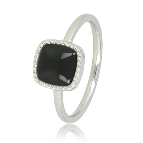 My Bendel - Silberner Siegelring mit Onyx-Edelstein- Stylischer Ringe für Damen mit echter Edelstein - Bleibt schön und Verfärbt nicht - Stapeln Ringe - mit Luxuriösen Geschenkverpackung von My Bendel