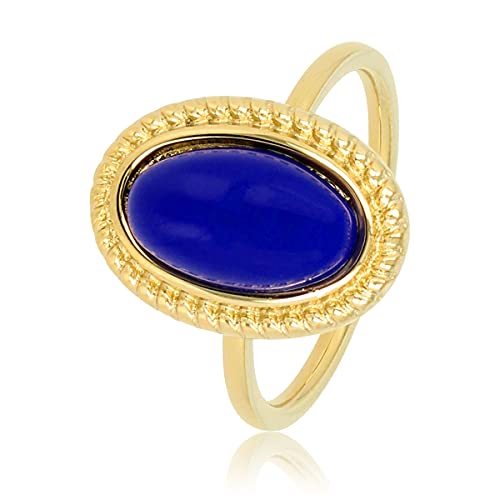 My Bendel - Vintage Ring Gold mit blauem Stein- Stylischer Ringe für Damen - Bleibt schön und Verfärbt nicht - Stapeln Ringe - mit Luxuriösen Geschenkverpackung von My Bendel