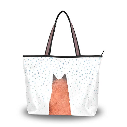 My Daily Damen-Schultertasche, Wasserfarben, Fuchs, Sternenhimmel, Handtasche, Mehrere (multi), Large von My Daily