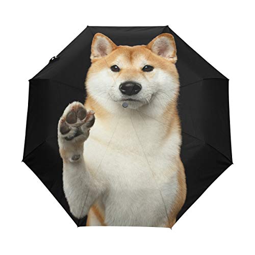 My Daily Shiba Inu Regenschirm für Hunde, automatisches Öffnen und Schließen, Anti-UV, winddicht, leicht, kompakt von My Daily