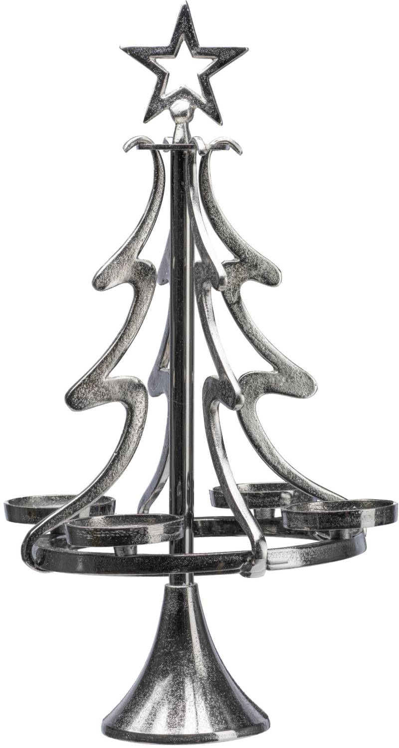 my home Adventsleuchter "Tannenbaum, Weihnachtsdeko", (1 St.), Kerzenständer aus Aluminium, Höhe 55 cm von My Home