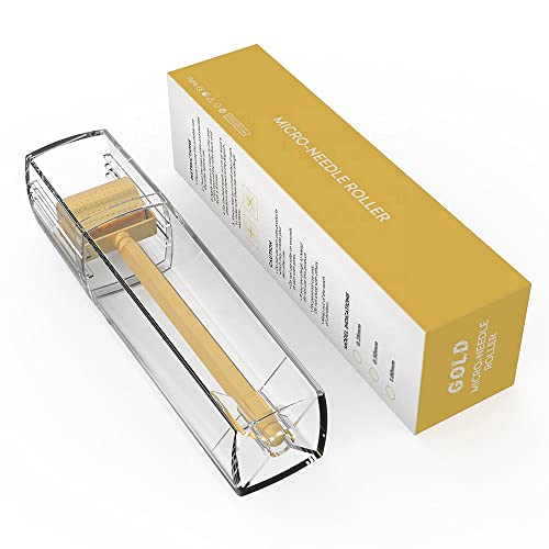 Derma Roller Stempel Mikronadel 250 Titangold Dermaroller Gesichts Massagegerät für Gesichtspflege und Haarwachstum,0.5mm von My's beauty