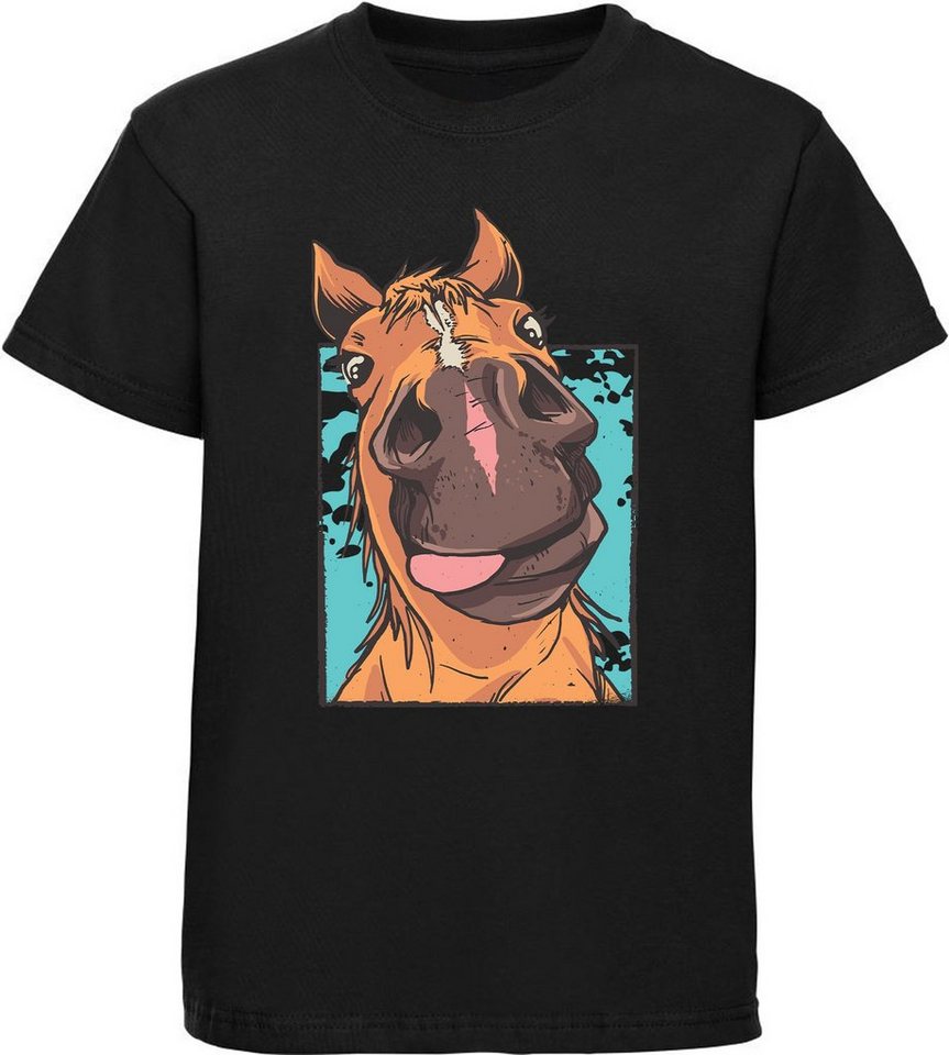 MyDesign24 Print-Shirt bedrucktes Kinder T-Shirt lustiger Pferdekopf mit Zunge Baumwollshirt mit Aufdruck, i153 von MyDesign24