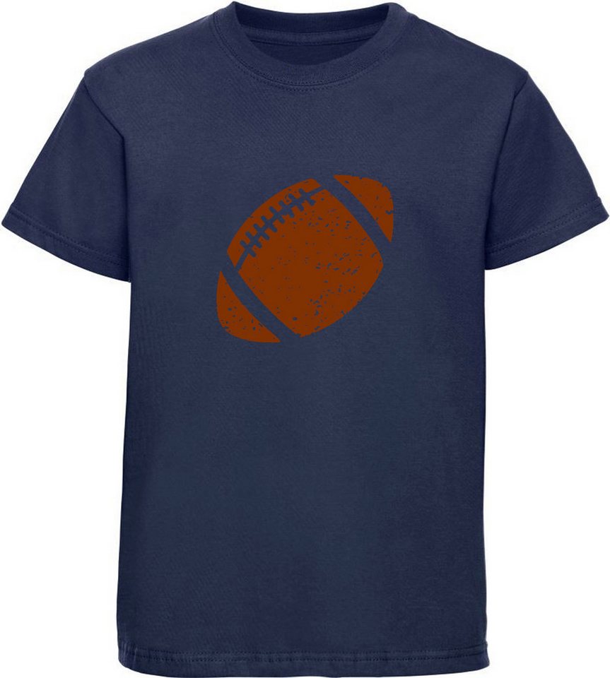 MyDesign24 T-Shirt Kinder Print Shirt mit braunem American Football Bedrucktes Jungen und Mädchen American Football T-Shirt, i503 von MyDesign24