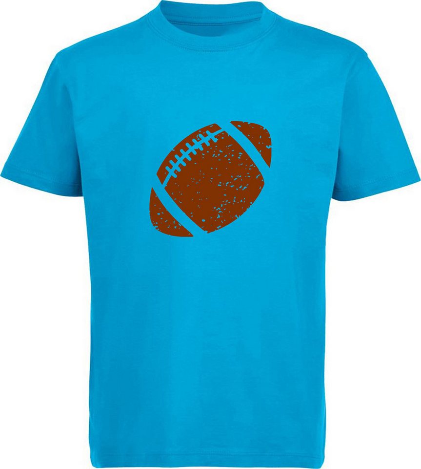 MyDesign24 T-Shirt Kinder Print Shirt mit braunem American Football Bedrucktes Jungen und Mädchen American Football T-Shirt, i503 von MyDesign24