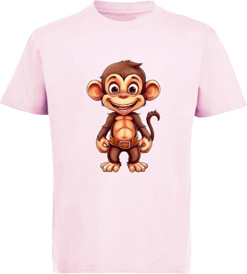 MyDesign24 T-Shirt Kinder Wildtier Print Shirt bedruckt - Baby Affe Schimpanse Baumwollshirt mit Aufdruck, i276 von MyDesign24