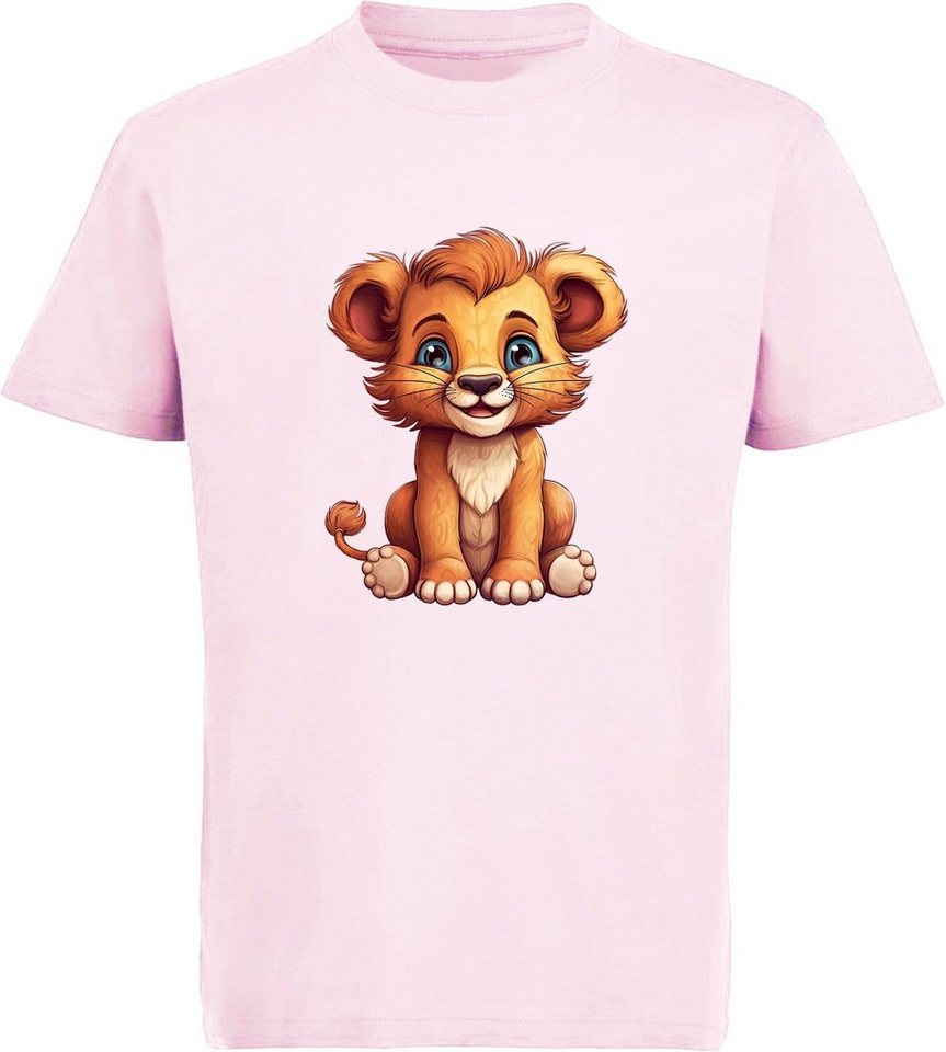 MyDesign24 T-Shirt Kinder Wildtier Print Shirt bedruckt - Baby Löwe Baumwollshirt mit Aufdruck, i267 von MyDesign24