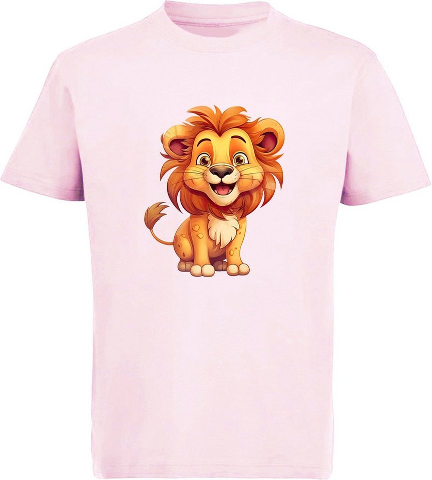 MyDesign24 T-Shirt Kinder Wildtier Print Shirt bedruckt - Baby Löwe Baumwollshirt mit Aufdruck, i275 von MyDesign24