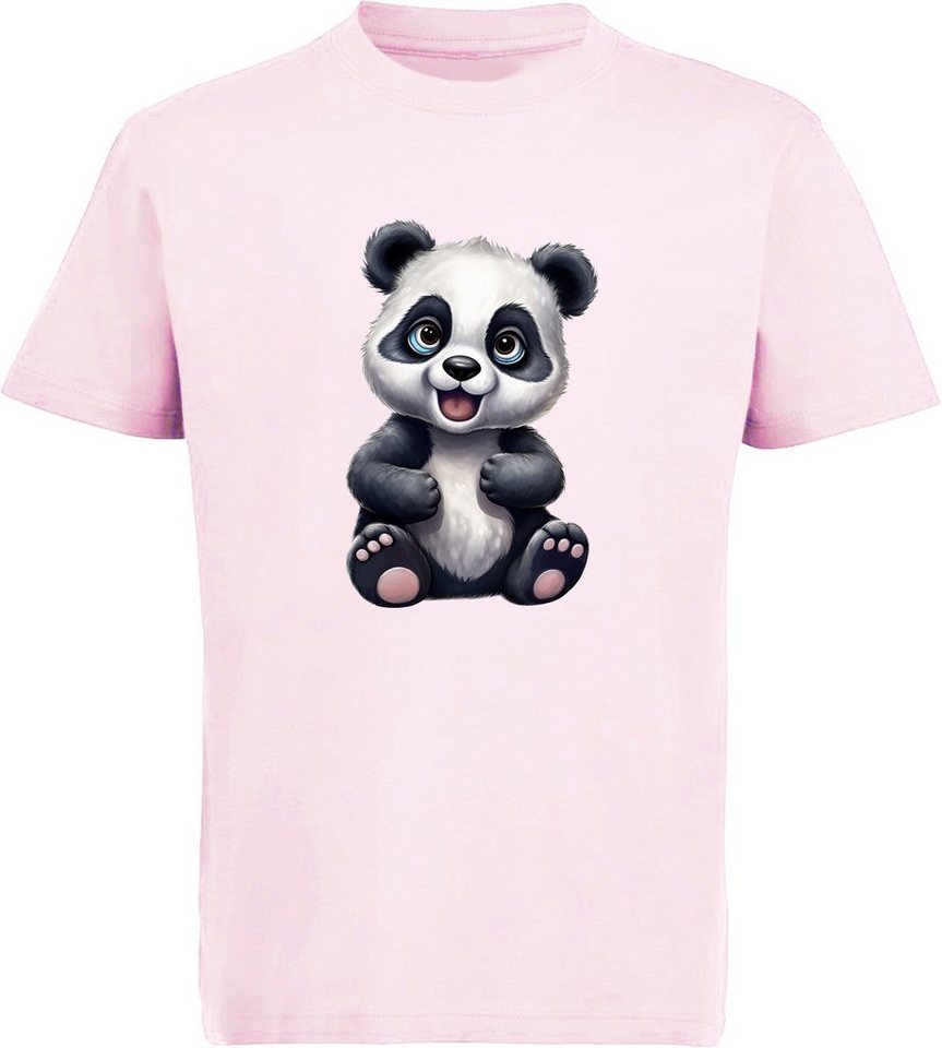 MyDesign24 T-Shirt Kinder Wildtier Print Shirt bedruckt - Baby Panda Bär Baumwollshirt mit Aufdruck, i264 von MyDesign24