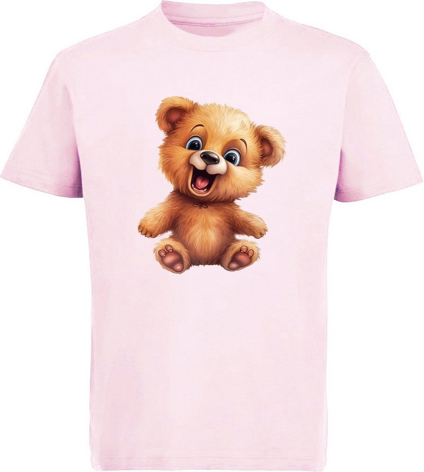 MyDesign24 T-Shirt Kinder Wildtier Print Shirt bedruckt - Baby Teddybär Baumwollshirt mit Aufdruck, i268 von MyDesign24