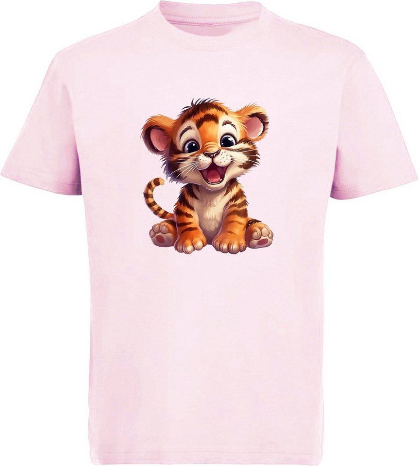 MyDesign24 T-Shirt Kinder Wildtier Print Shirt bedruckt - Baby Tiger Baumwollshirt mit Aufdruck, i266 von MyDesign24