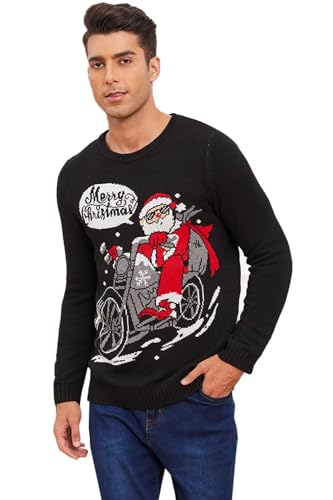 MyFav Weihnachten Pullover für Herren Hässlich Weihnachtsmann Lustig Gestrickt Sweater Klassisch Lange Ärmel Vintage Gerippt Partei Xmas Strickwaren,Weihnachtsmann,S MyFav Weihnachten Pullover für Herren Hässlich Weihnachtsmann Lustig Gestrickt Sweater Klassisch Lange Ärmel Vintage Gerippt Partei Xmas Strickwaren,Weihnachtsmann,S von MyFav