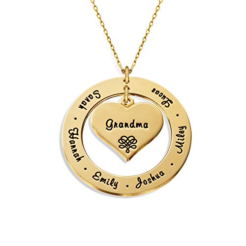 MyNameNecklace MYKA Personalisierte Kette für Großmütter und Mütter aus Sterling Silber 925 / Vergoldet - Geschenk für Damen - Mutter - Freundin (417er Gold) von MyNameNecklace