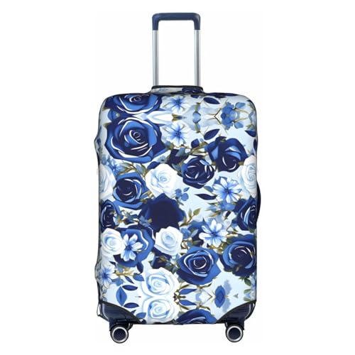 MyPiky Gepäckabdeckung mit blauem Blumenmuster, Rosenmuster, Koffer-Schutz, Reisekoffer-Abdeckung für Kinder und Erwachsene, passend für 45,7 - 81,3 cm, Weiß, Small MyPiky Gepäckabdeckung mit blauem Blumenmuster, Rosenmuster, Koffer-Schutz, Reisekoffer-Abdeckung für Kinder und Erwachsene, passend für 45,7 - 81,3 cm, Weiß, Small von MyPiky