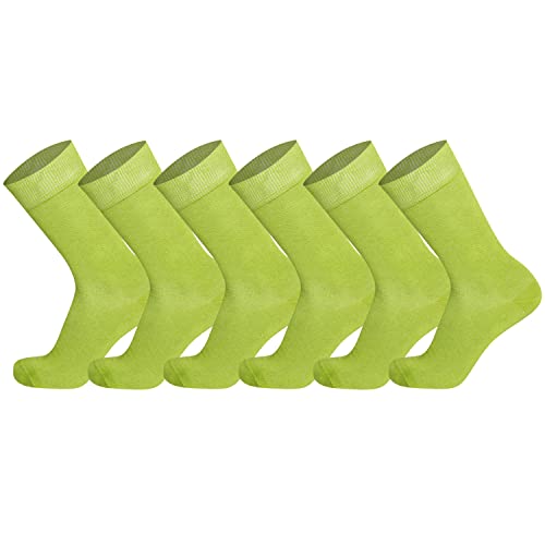 Mysocks Herren/Damen Socken, gekämmte Baumwolle, nahtlose Zehenpartie, 6er-Pack Lindgrün von Mysocks
