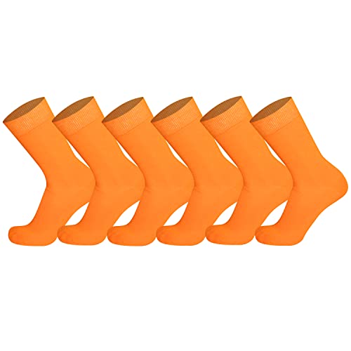 Mysocks Herren/Damen Socken, gekämmte Baumwolle, nahtlose Zehenpartie, 6er-Pack Orange von Mysocks