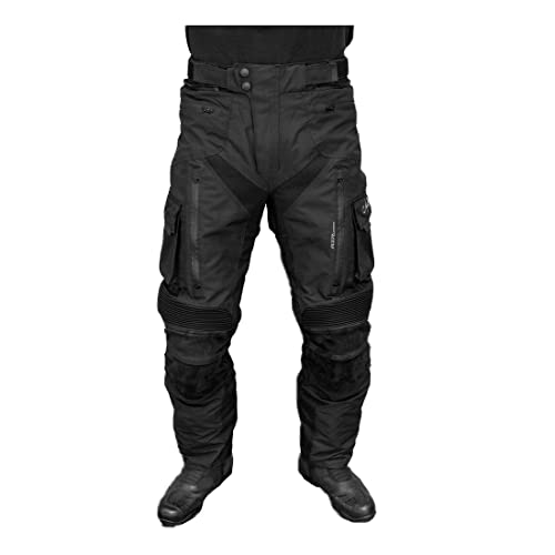 Mycl Turell TransAlpin HighPro 2in1 - Motorradhose Herren mit Protektoren (herausnehmbar) - CE AA Sympatex wasserdicht - Motorrad Hose Herren - Sicher & Praktisch - All Season (3XL, Schwarz) von Mycl Turell