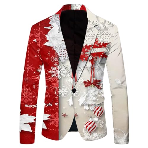 Mymyguoe Weihnachtsjacke Herren Weihnacht Sakko Weihnachtsmotiv Suit Jacket Anzugmantel Business Anzugjacken Weihnachtssakko Sportlich Festliches Outfit Party-Blazer Freizeit Urlaubsblazer Mymyguoe Weihnachtsjacke Herren Weihnacht Sakko Weihnachtsmotiv Suit Jacket Anzugmantel Business Anzugjacken Weihnachtssakko Sportlich Festliches Outfit Party-Blazer Freizeit Urlaubsblazer von Mymyguoe
