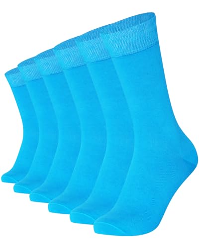 Mysocks Herren/Damen Socken, gekämmte Baumwolle, nahtlose Zehenpartie, 6er-Pack Türkis von Mysocks