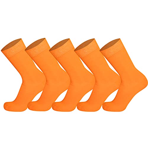 Mysocks 5 Paar Socken Feinste gekämmte Baumwolle Orange 37-41 von Mysocks