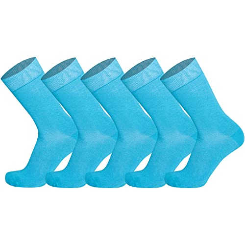 Mysocks 5 Paar Socken Feinste gekämmte Baumwolle Türkis 37-41 von Mysocks