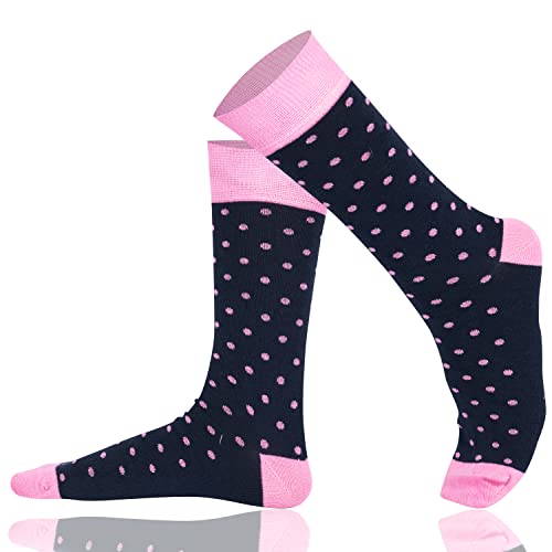 Mysocks Bunt Punkt Knöchelsocken Marine Rosa Mit rosa punkten von Mysocks