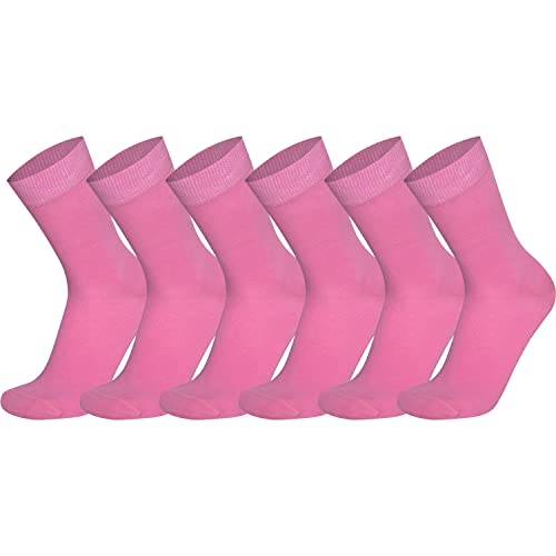 Mysocks Herren/Damen Socken, gekämmte Baumwolle, nahtlose Zehenpartie, 6er-Pack Rosa von Mysocks