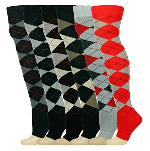 Mysocks Toeless Socken 6 Paare über das Knie Argyle von Mysocks