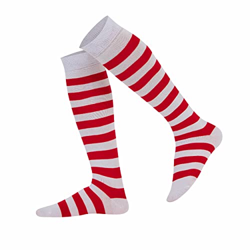 Mysocks Unisex Kniestrümpfe lange Socken Streifen Rot und weiß von Mysocks