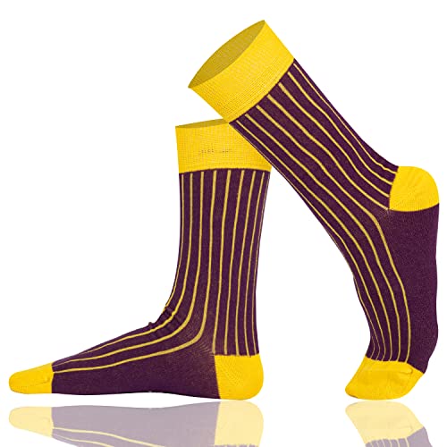 Mysocks Unisex Knöchelsocken Geripptes Lila Gelb von Mysocks