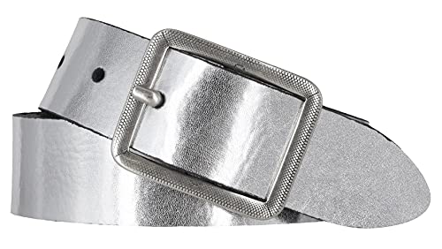 Mytem-Gear Gürtel Leder Damen Nappaleder Ledergürtel 35 mm Damengürtel Jeansgürtel (Silber, 100) von Mytem-Gear